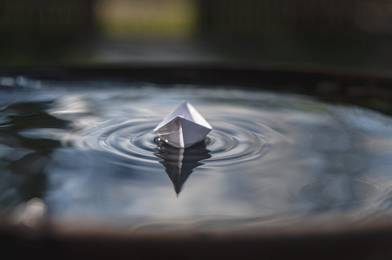 paper boat, water, floats
